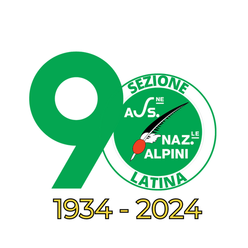 Logo dei 90 anni della Sezione ANA di Latina, 1934-2024